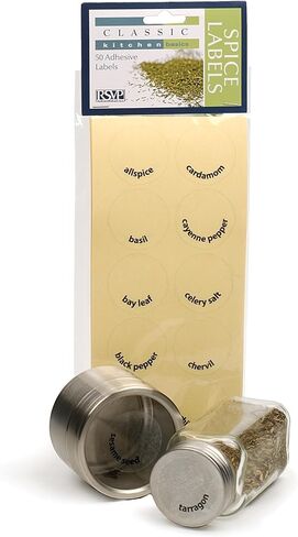 RSVP International Kitchen Organization Collection Spice Labels, Round, 50 Count in Kuwait
