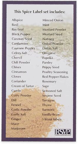 RSVP International Kitchen Organization Collection Spice Labels, Round, 50 Count in Kuwait