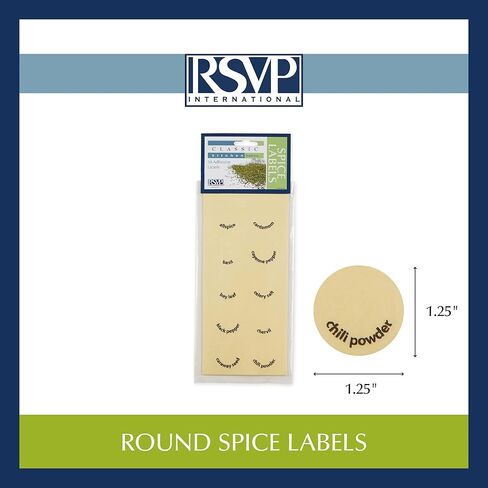 RSVP International Kitchen Organization Collection Spice Labels, Round, 50 Count in Kuwait
