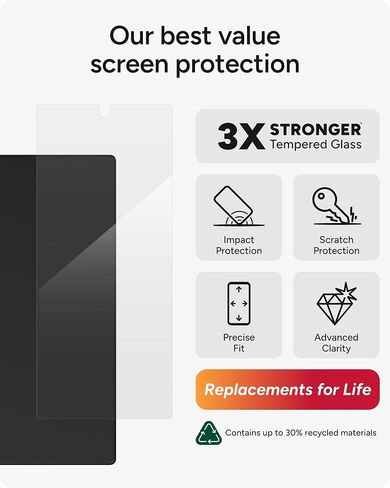 Zagg Glass+ Samsung Galaxy A36 5G Screen Protector-Extreme Impact & Shatter Protection ، مقاوم للخدش ، مقاوم للتلطيخ ، متوافق in Saudi Arabia