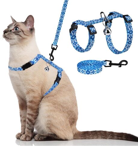 PAWCHIE Cat Harness and Leash Set, Cats Escape Proof-Adjustable Kitten Harness Lightweight Soft Outdoor Walking Travel Pet Safe Harness, Puppy Harness for Girl Cats Bunny Rabbit Small Dog, Pink S in Saudi Arabia