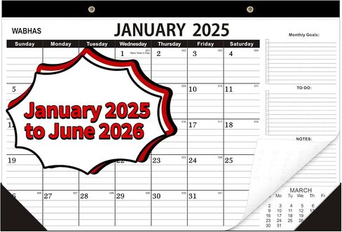Desk Calendar 2025-2026 -18 Months-JULY 2025 to December 2026,Desk calendar 2025,12x17 in,Calendar 2025-2026,Office Desk Calendar 2025-2026 in Kuwait