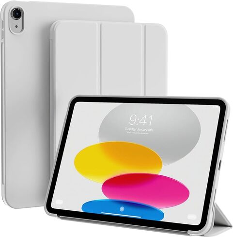Case for iPad (A16) الجيل الحادي عشر/العاشر 11/10.9 بوصة 2025/2022 ، دعم تلقائي الاستيقاظ/معرف اللمس ، معرف Trifold خفيف الوزن مع تراجع TPU الناعم لعلاج iPad 10th Gen Case ، Gray in Kuwait