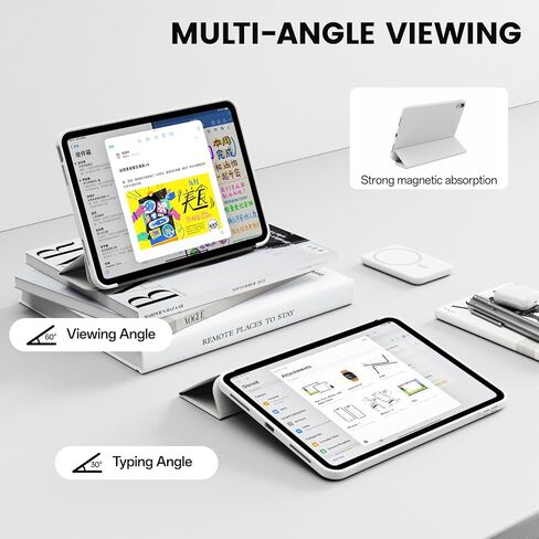 Case for iPad (A16) الجيل الحادي عشر/العاشر 11/10.9 بوصة 2025/2022 ، دعم تلقائي الاستيقاظ/معرف اللمس ، معرف Trifold خفيف الوزن مع تراجع TPU الناعم لعلاج iPad 10th Gen Case ، Gray in Kuwait