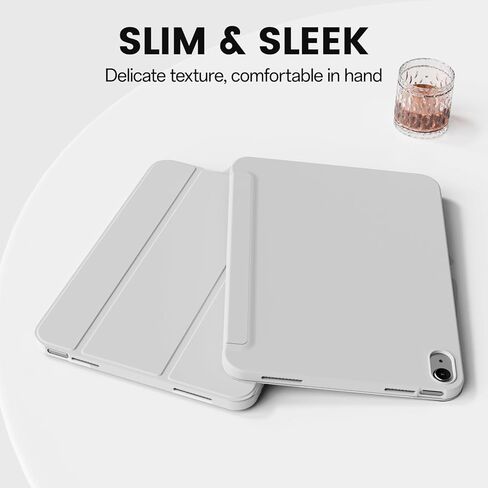 Case for iPad (A16) الجيل الحادي عشر/العاشر 11/10.9 بوصة 2025/2022 ، دعم تلقائي الاستيقاظ/معرف اللمس ، معرف Trifold خفيف الوزن مع تراجع TPU الناعم لعلاج iPad 10th Gen Case ، Gray in Kuwait