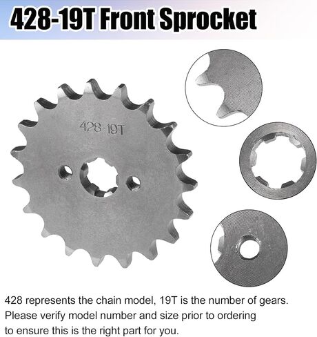 uxcell 1 Set 428 19T 17mm Motorcycle Front Engine Sprocket for 50cc 70cc 90cc 110cc 125cc Dirt Pit Bike Mini Bike ATV in Saudi Arabia