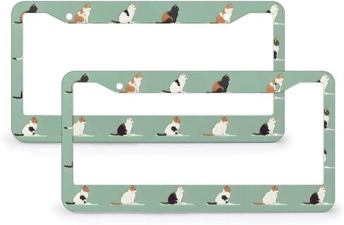 Cute Giraffe Leaves 2 Pack License Plate Frames,Stainless Steel Car License Plate Car Accessories with 2 Holes and Screws Universal Aluminum Tag Frame for Front and Rear Car Tags in Saudi Arabia