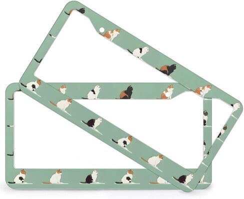 Cute Giraffe Leaves 2 Pack License Plate Frames,Stainless Steel Car License Plate Car Accessories with 2 Holes and Screws Universal Aluminum Tag Frame for Front and Rear Car Tags in Saudi Arabia