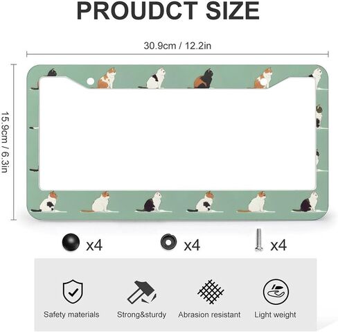 Cute Giraffe Leaves 2 Pack License Plate Frames,Stainless Steel Car License Plate Car Accessories with 2 Holes and Screws Universal Aluminum Tag Frame for Front and Rear Car Tags in Saudi Arabia