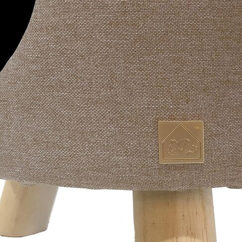 4 Cats & Dogs Wallie Stool - Plush Polyester Pet Stool with Wooden Legs, Cozy Hideaway for Cats & Small Dogs, Multipurpose Footstool & Seat, Modern Minimalist Design for Home & Office - Light Grey in Saudi Arabia