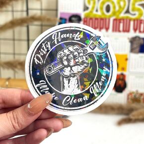 3 Pcs Dirty Hands Make Clean Money Sticker, Dirty Hands Clean Money Decal, Dirty Hands Clean Money Sticker, Welding Mechanic Lineman Blue Collar Stickers for Laptop Bottle Phone Car Helmet 3"x3" in Kuwait