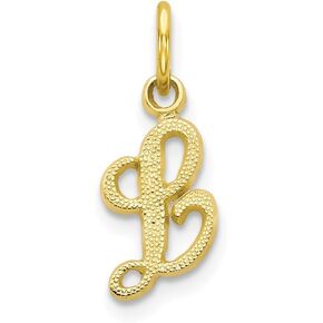 Solid 10k Yellow Gold Initial Letter L Alphabet Charm Pendant in Saudi Arabia