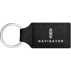 Compatible with Lincoln Navigator Rectangular Black Leatherette Key Chain in Saudi Arabia