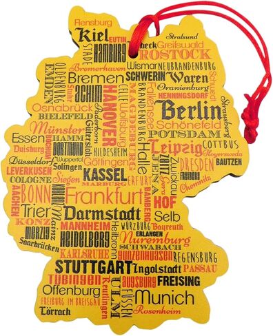 زخرفة ألمانيا زخرفة شجرة عيد الميلاد الخشبية مع أسماء المدينة الألمانية والمدينة ، 6 بوصات in Saudi Arabia