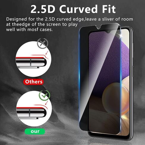 3+3 Pack Privacy Screen Protector Designed for Samsung Galaxy A23 4G/5G With 3 Pack Camera Lens Protector,Full Coverage Anti-Spy Tempered Glass Film,9H Hardness,Bubble Free,Easy to Install in Saudi Arabia