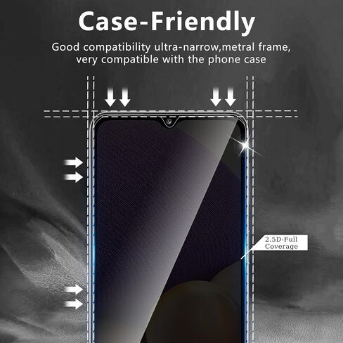 3+3 Pack Privacy Screen Protector Designed for Samsung Galaxy A23 4G/5G With 3 Pack Camera Lens Protector,Full Coverage Anti-Spy Tempered Glass Film,9H Hardness,Bubble Free,Easy to Install in Saudi Arabia