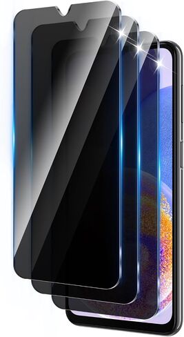 3+3 Pack Privacy Screen Protector Designed for Samsung Galaxy A23 4G/5G With 3 Pack Camera Lens Protector,Full Coverage Anti-Spy Tempered Glass Film,9H Hardness,Bubble Free,Easy to Install in Saudi Arabia