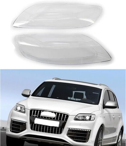 for Audi Q7 2006 2007 2008 2009 2010 2011 2012 2013 2014 2015, Car Headlight Headlamp Clear Lens Shell Pair in Saudi Arabia
