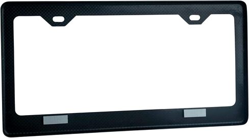 100% Real 3k Twill Weave Carbon Fiber Car License Plate Frame, UV Protection, Front Rear Universal Fit USA Canada Mexico Standard Size tag Holder (Red) in Saudi Arabia