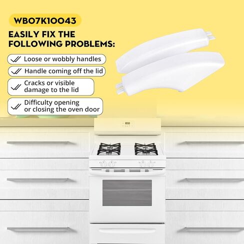 WB07K10043 Oven End Cap Handle Replacement Part 1 Pack Range Oven Door Handle End Cap Compatible with Some GE Ovens Replaces AP3140301 242805 AH228368 EA228368 PS228368 WB07T10144 WB07X10132 (White) in Saudi Arabia