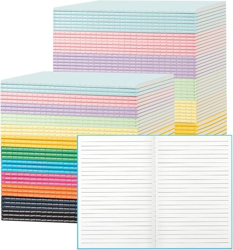 24 Pack Colorful Lined Notebooks for Writing, Journals Bulk, A5 Composition Books, 8.3x5.5 Inch, 60 Pages, 30 Sheets Sketchbooks for Office School Travel Supplies (Lined-24 pack, 12 Colors) in Saudi Arabia