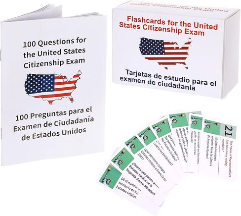Us Citizenship Test Study Guide 2025, US Citizenship Flash Cards 2025, Tarjetas para La Ciudadania De Las 100 Preguntas, Tarjetas De Ciudadania Inglés, 100 Uscis Answers Flashcards in Saudi Arabia