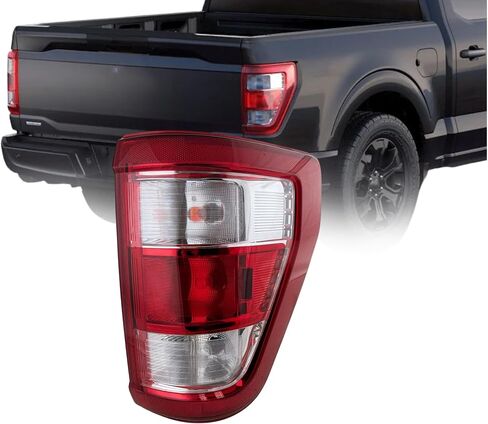 مجموعة ضوء الذيل متوافق مع فورد F-150 2021 2022 2023 بيك آب أمريكا الشمالية المصممة بمصباح كسر الهالوجين ، الجانب الخارجي اليمين/الراكب ، مقاوم للماء ، على الجسم ، DOT/SAE المتوافق مع ML3Z13404E in Kuwait