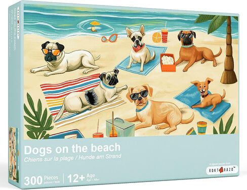 rokt&razo, Surfer Shack, 300 Pieces Jigsaw Puzzles, Moderate Challenge, Kids Puzzles, Family Game Nights, Finish Size 20.5 * 15.0 in in Kuwait