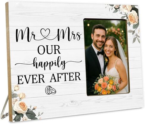 Wedding Gifts Picture Frame for Newlyweds Engagement Bridal Shower, Mr & Mrs Wedding Picture Frame for Bride Groom in Kuwait
