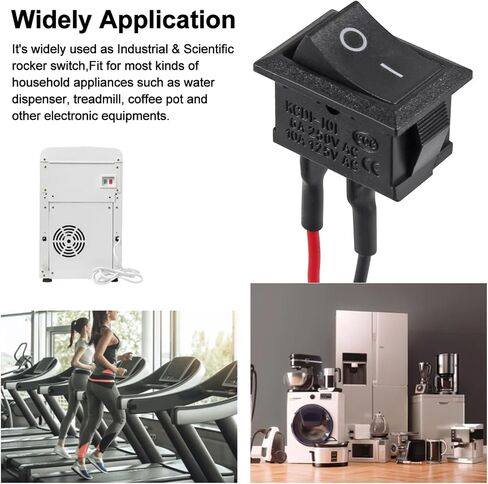 5pcs Mini Rocker Switch KCD1-101 T85 2 PIN SPST تبديل التبديل مع الأسلاك 12V للسيارات RV 2 PIN 120V Wired KCD1 in Kuwait
