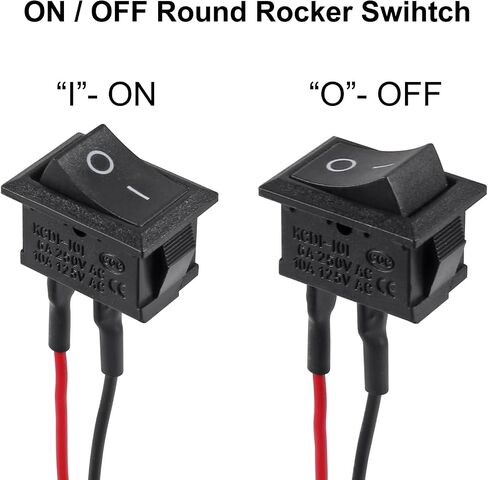 5pcs Mini Rocker Switch KCD1-101 T85 2 PIN SPST تبديل التبديل مع الأسلاك 12V للسيارات RV 2 PIN 120V Wired KCD1 in Kuwait