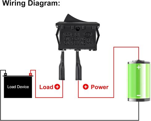 5pcs Mini Rocker Switch KCD1-101 T85 2 PIN SPST تبديل التبديل مع الأسلاك 12V للسيارات RV 2 PIN 120V Wired KCD1 in Kuwait