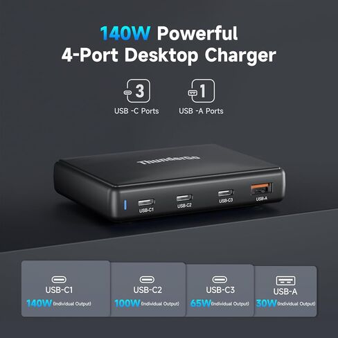 170W GaN Pro USB C Charging Station | 8-Port Desktop Power Hub (7xUSB-C PD3.0 + QC4.0 USB-A) | Smart Charger for MacBook Pro M3 Max | ETL/FCC Certified with Dynamic Power Allocation in Saudi Arabia