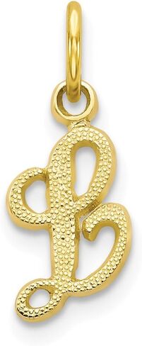 Solid 10k Yellow Gold Initial Letter L Alphabet Charm Pendant in Saudi Arabia