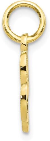 Solid 10k Yellow Gold Initial Letter L Alphabet Charm Pendant in Saudi Arabia