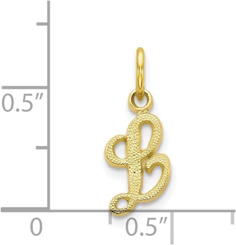 Solid 10k Yellow Gold Initial Letter L Alphabet Charm Pendant in Saudi Arabia