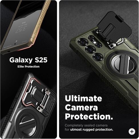 VRS DESIGN Terra Guard Ultimate for Galaxy S24 Ultra Phone Case (2024), Premium Sturdy Fully Coverd Camera Lens Protection Cover Case Compatible with Magsafe (Matte Black) in Saudi Arabia