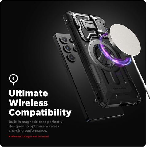 VRS DESIGN Terra Guard Ultimate for Galaxy S24 Ultra Phone Case (2024), Premium Sturdy Fully Coverd Camera Lens Protection Cover Case Compatible with Magsafe (Matte Black) in Saudi Arabia