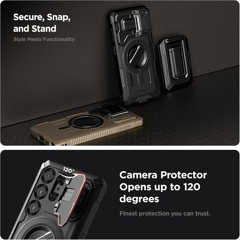 VRS DESIGN Terra Guard Ultimate for Galaxy S24 Ultra Phone Case (2024), Premium Sturdy Fully Coverd Camera Lens Protection Cover Case Compatible with Magsafe (Matte Black) in Saudi Arabia