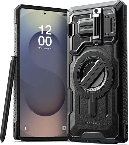 VRS DESIGN Terra Guard Ultimate for Galaxy S24 Ultra Phone Case (2024), Premium Sturdy Fully Coverd Camera Lens Protection Cover Case Compatible with Magsafe (Matte Black) in Saudi Arabia