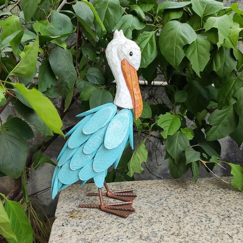 Pelican Statues Outdoor Decor, 11.5" Coastal Ocean Bird Garden for Backyard Porch Patio Home Decor… in Saudi Arabia