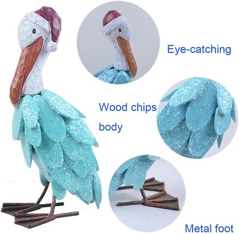 Pelican Statues Outdoor Decor, 11.5" Coastal Ocean Bird Garden for Backyard Porch Patio Home Decor… in Saudi Arabia
