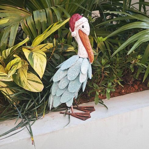 Pelican Statues Outdoor Decor, 11.5" Coastal Ocean Bird Garden for Backyard Porch Patio Home Decor… in Saudi Arabia