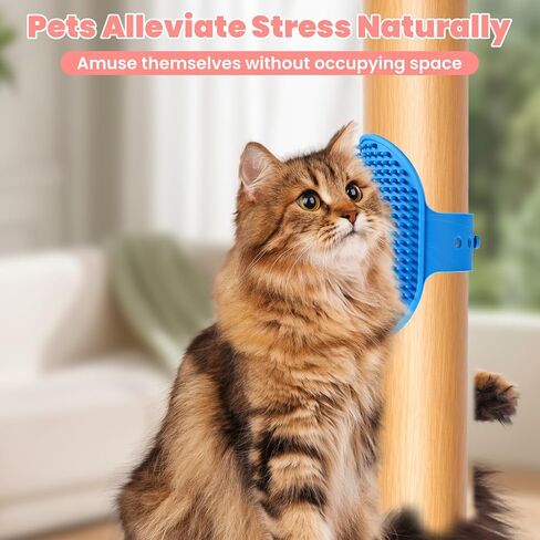 4Colors Cat Self Groomer for Indoor Cats, Wall Mounted Silicone Self Grooming Cat Brush for Long Short Hair, Cat Face Scratchers Cat Corner Massage Comb for Kitten Sofa Chair Leg Scratching Post Cover in Saudi Arabia