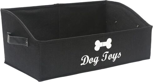 Morezi Linen-cotton blend dog toy basket and dog toy box, dog toy basket storage - Perfect for organizing pet toys, blankets, leashes, chew toys - Bone Paw in Kuwait