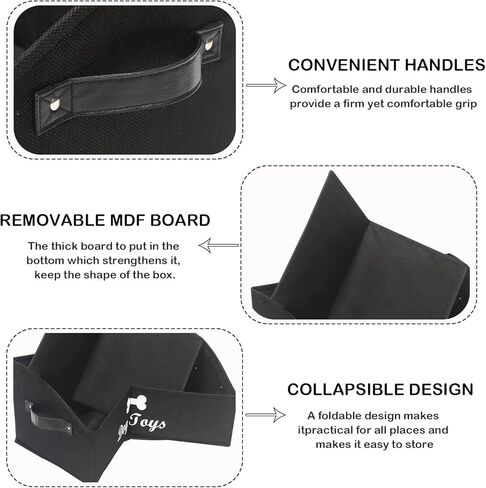 Morezi Linen-cotton blend dog toy basket and dog toy box, dog toy basket storage - Perfect for organizing pet toys, blankets, leashes, chew toys - Bone Paw in Kuwait