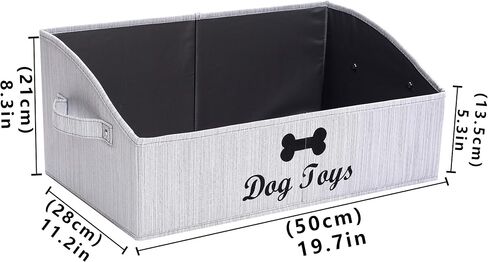 Morezi Linen -Cotton Blend Dog Toy Basking وصندوق ألعاب الكلاب ، تخزين سلة لعبة الكلاب - مثالي لتنظيم ألعاب الحيوانات الأليفة والبطانيات والمكافور ولعب مضغ - عظام باو in Kuwait