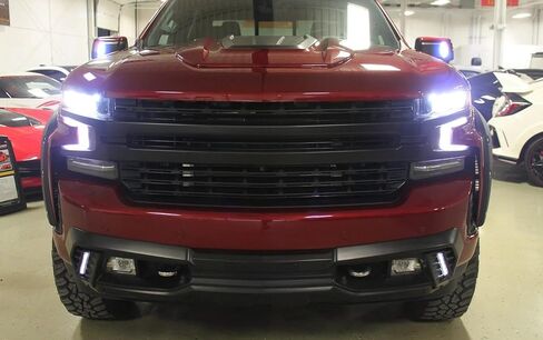IJdmtoy Black-Out Lens Smoked Lens Xenon White Quad-Row Full Strips Side Mirror Marker/Mileance Lamps متوافقة مع 2019 تشيفي Silverado GMC Sierra 1500 in Kuwait