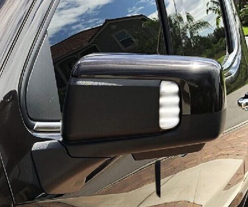 IJdmtoy Black-Out Lens Smoked Lens Xenon White Quad-Row Full Strips Side Mirror Marker/Mileance Lamps متوافقة مع 2019 تشيفي Silverado GMC Sierra 1500 in Kuwait