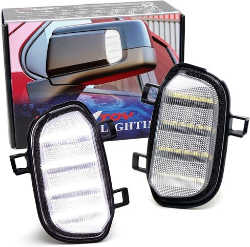 iJDMTOY Black-Out Smoked Lens Xenon White Quad-Row Full LED Strips Side Mirror Marker/Clearance Lamps Compatible With 2019-up Chevy Silverado GMC Sierra 1500 in Saudi Arabia